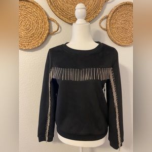 Rhinestone fringe pullover